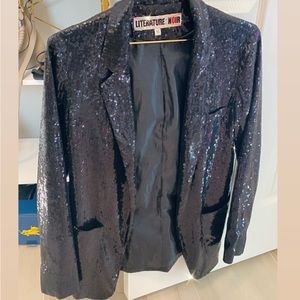 Literature noir sequin blazer
